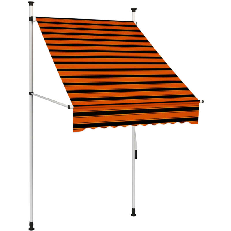 Auvent manuel rétractable 100 cm Orange et marron