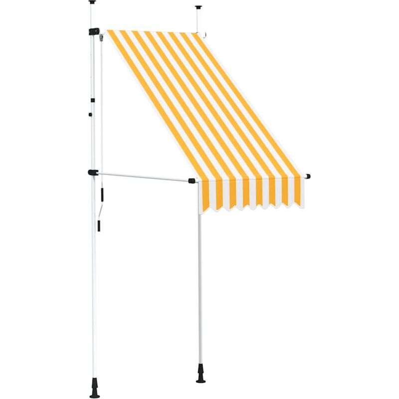 Auvent rétractable manuel 100 cm Rayures oranges et blanches
