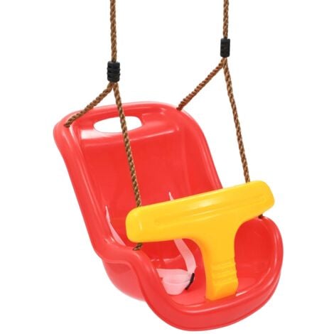 vidaXL Baby Swing with Safety Belt PP Red - Red
