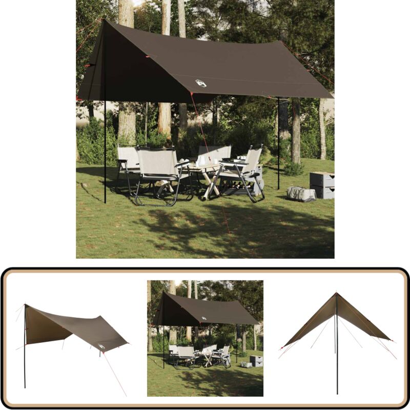 Vidaxl - Bâche de camping marron 438x376x212 cm imperméable