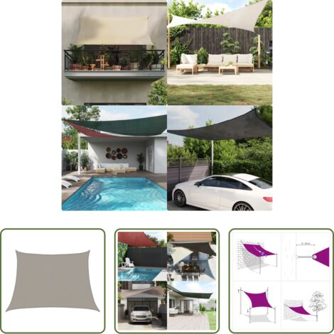 vidaXL Bâche solaire -  Voile d'ombrage 160 g/m² trapèze gris clair 4/5x3 m PEHD