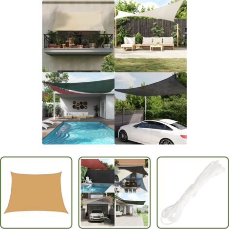 vidaXL Bâche solaire -  Voile d'ombrage 160 g/m² trapèze gris clair 4/5x3 m PEHD
