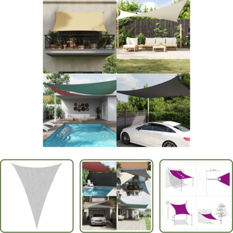 vidaXL Bâche solaire -  Voile d'ombrage gris clair 5x7x7 m 100% polyester oxford