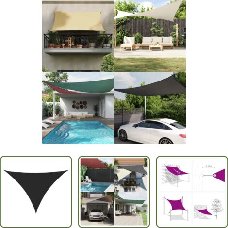 vidaXL Bâche solaire -  Voile d'ombrage noir 7x5x5 m 100 % polyester oxford