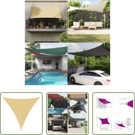 vidaXL Bâche solaire -  Voile d'ombrage sable 3x3x3 m 100 % polyester oxford