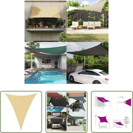 vidaXL Bâche solaire -  Voile d'ombrage sable 4x5x5 m 100 % polyester oxford
