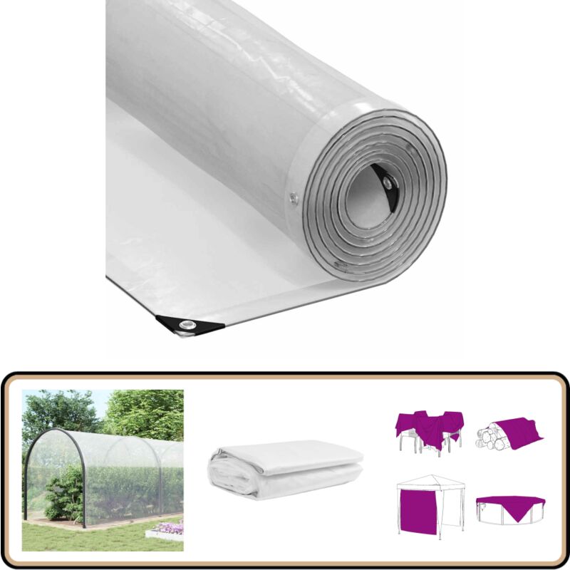 Vidaxl - Bâche transparente avec œillets 10x10 m polyéthylène