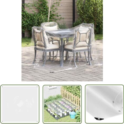 vidaXL Bâche transparente avec œillets 2x2 m PVC