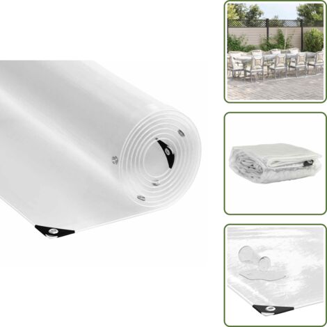 vidaXL Bâche transparente avec œillets 3x10 m PVC