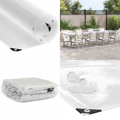 vidaXL Bâche transparente avec œillets 3x12 m PVC