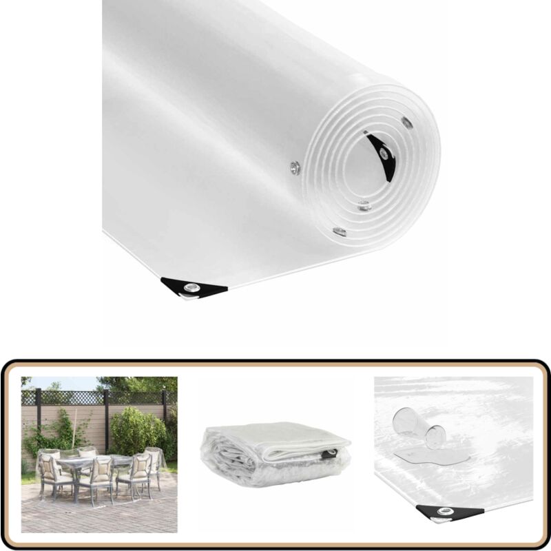 Vidaxl - Bâche transparente avec œillets 3x5 m pvc