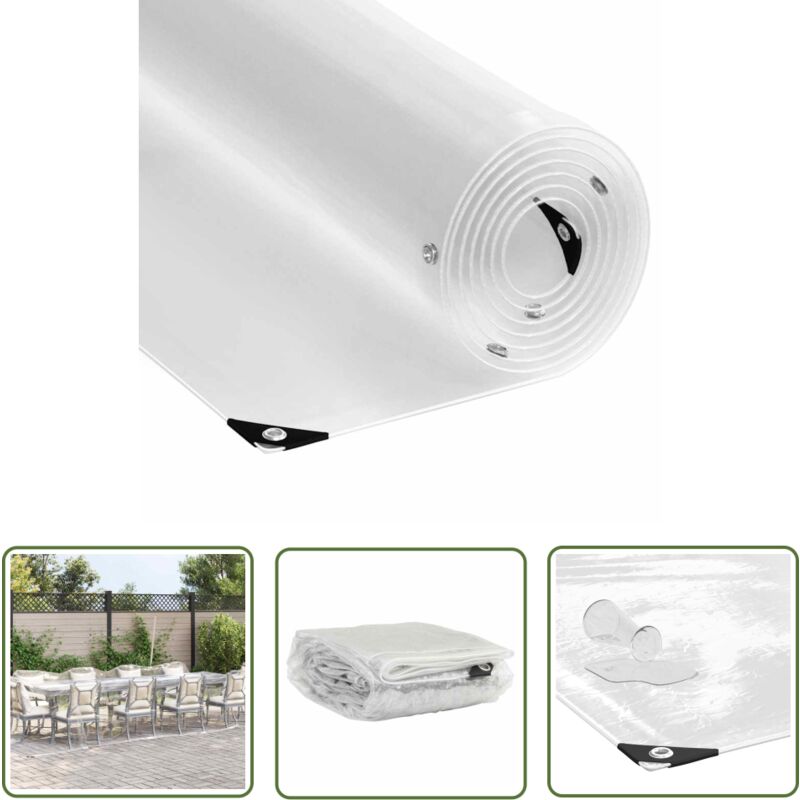 vidaXL Bâche transparente avec œillets 3x6 m PVC