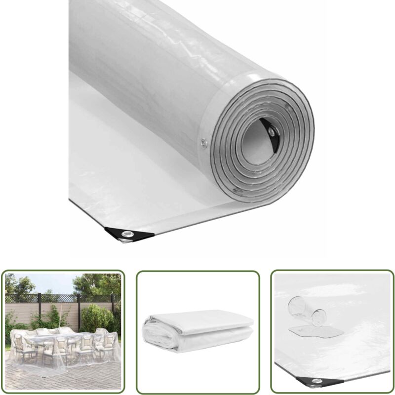 The Living Store - vidaXL Bâche transparente avec œillets 4x5 m polyéthylène