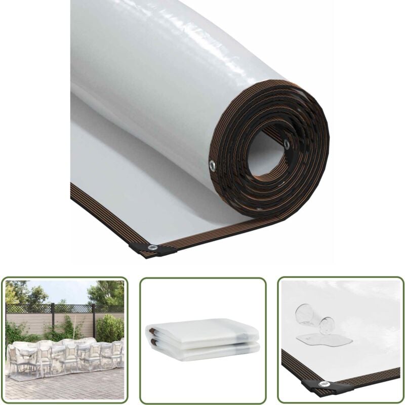 The Living Store - vidaXL Bâche transparente avec œillets 4x5 m polyéthylène