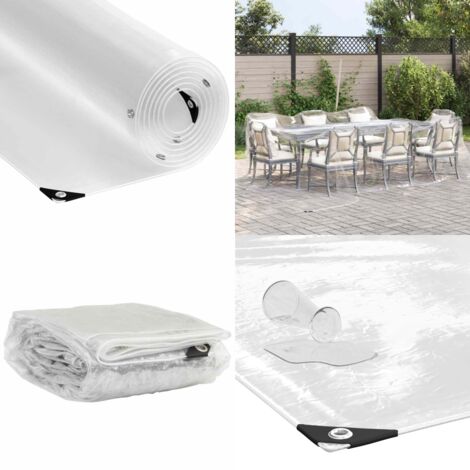 vidaXL Bâche transparente avec œillets 4x5 m PVC
