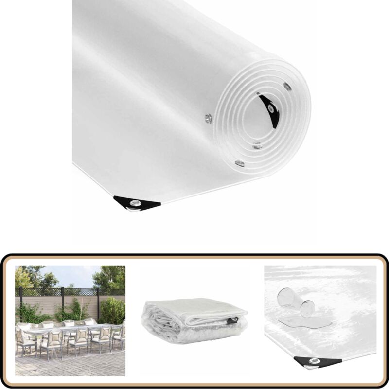 Vidaxl - Bâche transparente avec œillets 4x8 m pvc