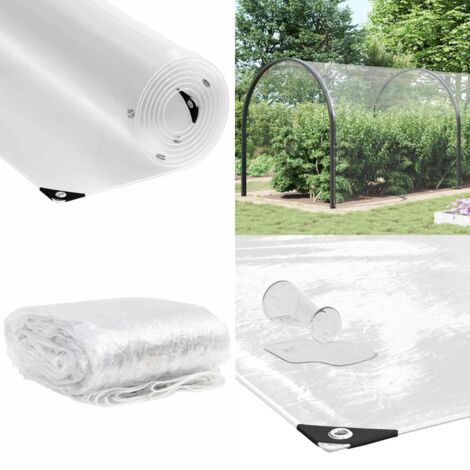 vidaXL Bâche transparente avec œillets 5x12 m PVC