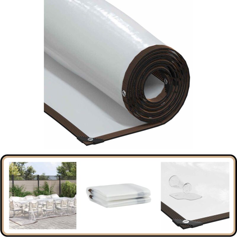 Vidaxl - Bâche transparente avec œillets 5x8 m polyéthylène