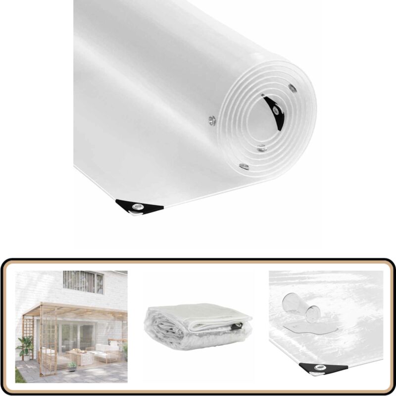 Vidaxl - Bâche transparente avec œillets 5x8 m pvc