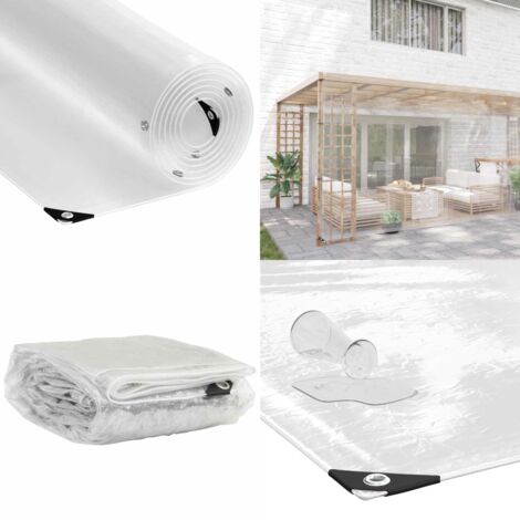 vidaXL Bâche transparente avec œillets 5x8 m PVC