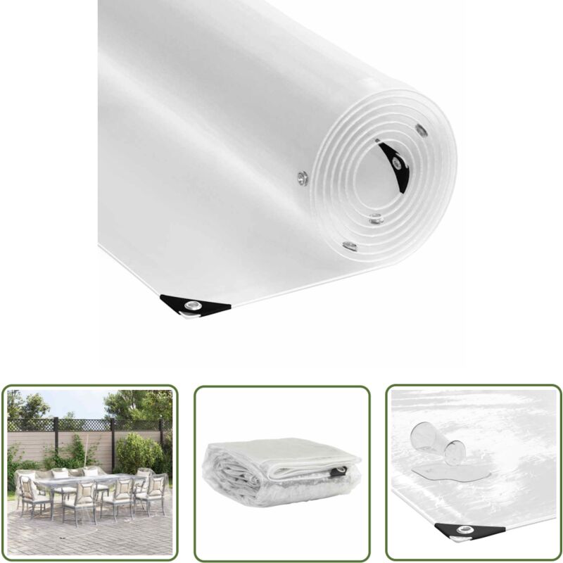 The Living Store - vidaXL Bâche transparente avec œillets 6x6 m pvc