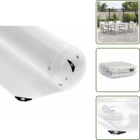 vidaXL Bâche transparente avec œillets 6x6 m PVC
