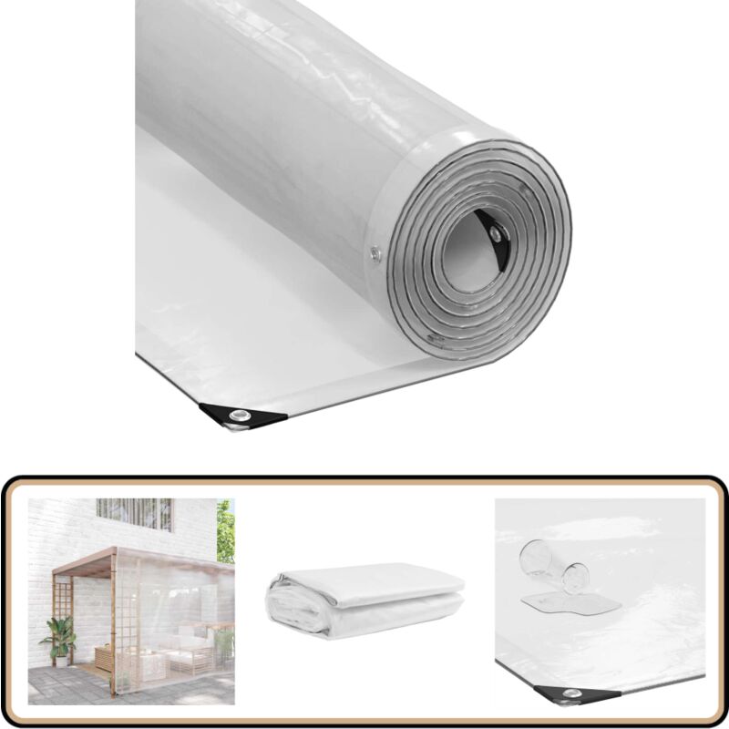 Vidaxl - Bâche transparente avec œillets 8x8 m polyéthylène