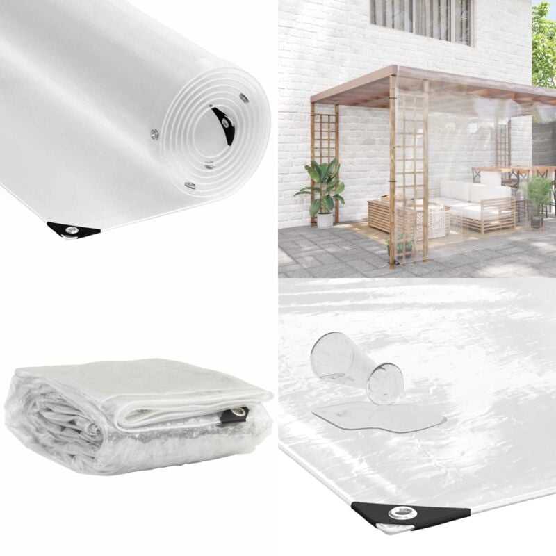 Vidaxl - Bâche transparente avec œillets 8x8 m pvc