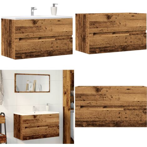 vidaXL Bad-Hängeschrank Altholz-Optik 80x38,5x45 cm Holzwerkstoff