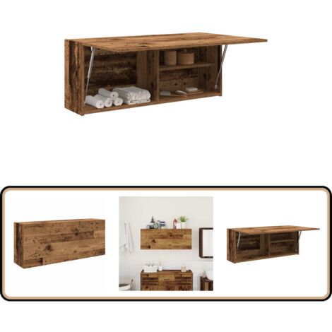 vidaXL Bad-Wandschrank Altholz-Optik 100x25x40 cm Holzwerkstoff