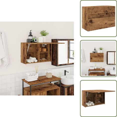 vidaXL Bad-Wandschrank Altholz-Optik 60x25x40 cm Holzwerkstoff