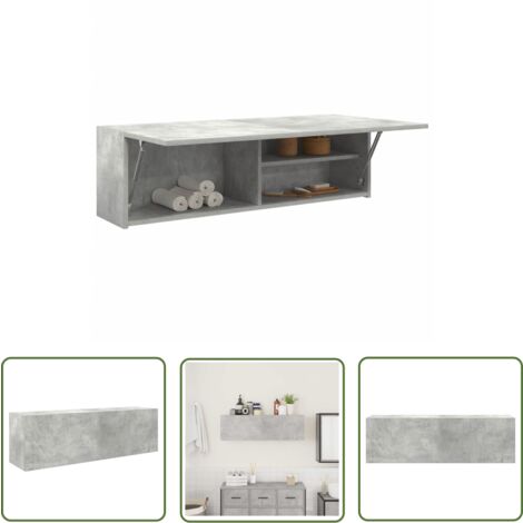 vidaXL Bad-Wandschrank Betongrau 100x25x30 cm Holzwerkstoff