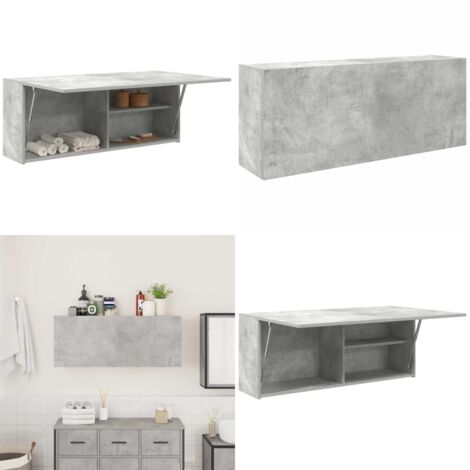 vidaXL Bad-Wandschrank Betongrau 100x25x40 cm Holzwerkstoff