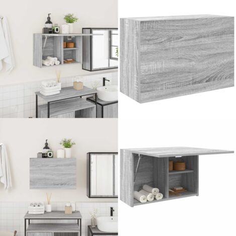 vidaXL Bad-Wandschrank Grau Sonoma 60x25x40 cm Holzwerkstoff