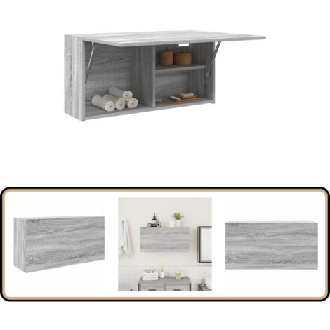 vidaXL Bad-Wandschrank Grau Sonoma 80x25x40 cm Holzwerkstoff