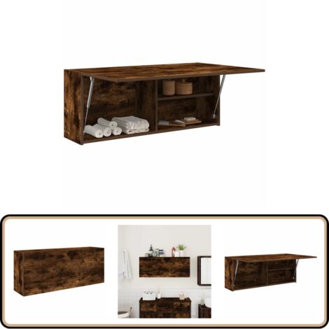 vidaXL Bad-Wandschrank Räuchereiche 100x25x40 cm Holzwerkstoff