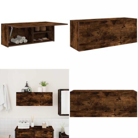 vidaXL Bad-Wandschrank Räuchereiche 80x25x30 cm Holzwerkstoff