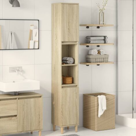 vidaXL Badezimmer-Schrank Eiche Sonoma 30x30x190 cm