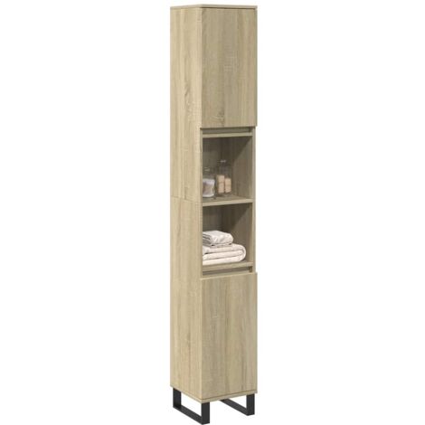 vidaXL Badezimmer-Schrank Sonoma-Eiche 30x30x190 cm