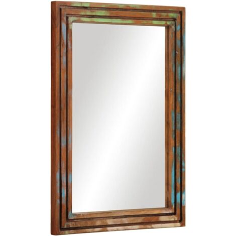 vidaXL Badezimmer Spiegel 50x70 cm massives Akazienholz und Glas
