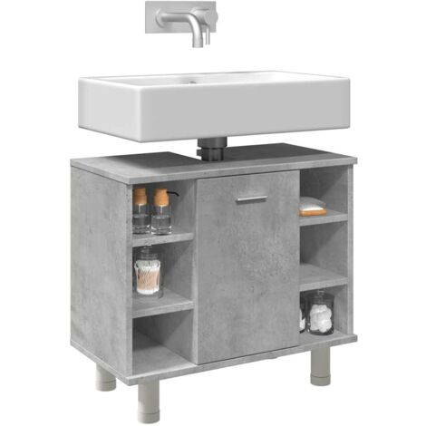 vidaXL Badezimmerschrank Betongrau 60x32x53,5 cm Holzwerkstoff