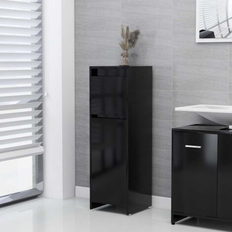 vidaXL Badezimmerschrank Schwarz 30x30x95 cm Spanplatte