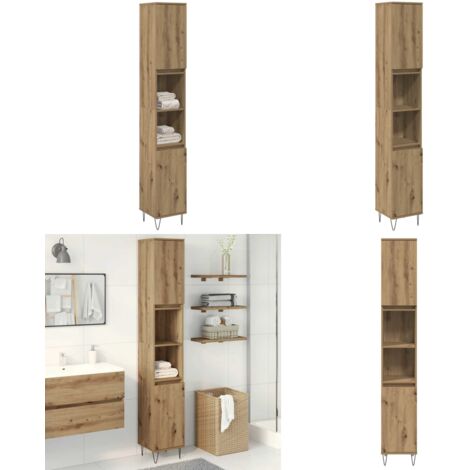 vidaXL Badschrank Artisan-Eiche 30x30x190 cm Holzwerkstoff