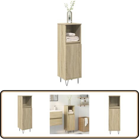 vidaXL Badschrank Sonoma-Eiche 30x30x100 cm Holzwerkstoff