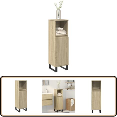 vidaXL Badschrank Sonoma-Eiche 30x30x100 cm Holzwerkstoff
