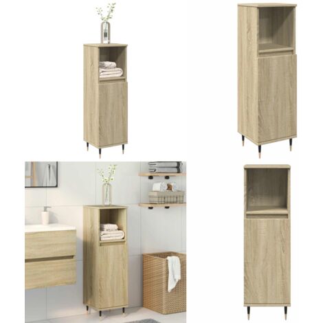 vidaXL Badschrank Sonoma-Eiche 30x30x100 cm Holzwerkstoff