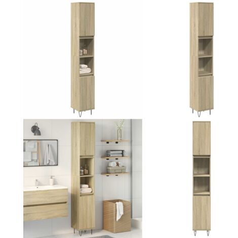vidaXL Badschrank Sonoma-Eiche 30x30x190 cm Holzwerkstoff