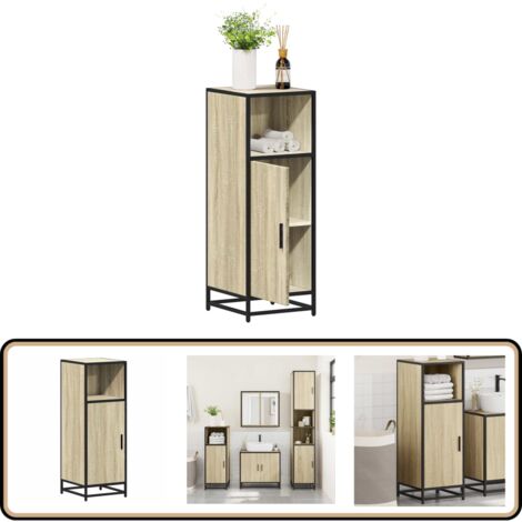vidaXL Badschrank Sonoma-Eiche 35x37,5x100 cm Holzwerkstoff