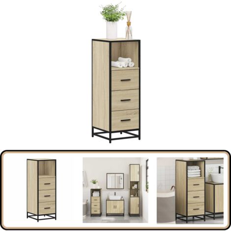 vidaXL Badschrank Sonoma-Eiche 35x37,5x100 cm Holzwerkstoff