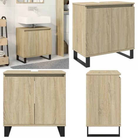 vidaXL Badschrank Sonoma-Eiche 58x33x60 cm Holzwerkstoff